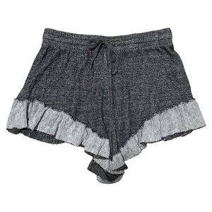 Intimately Free People Flowy Ruffle Lounge Shorts with Drawstring Gray Sz S